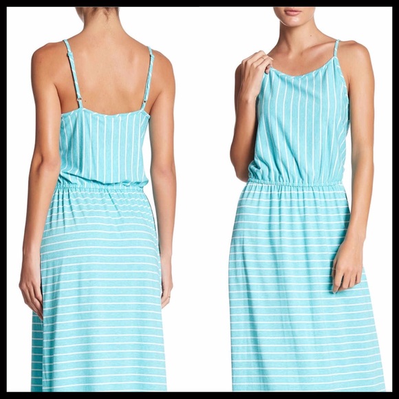 STRIPE PRINT MAXI STRETCH KNIT DRESS - Picture 7 of 7